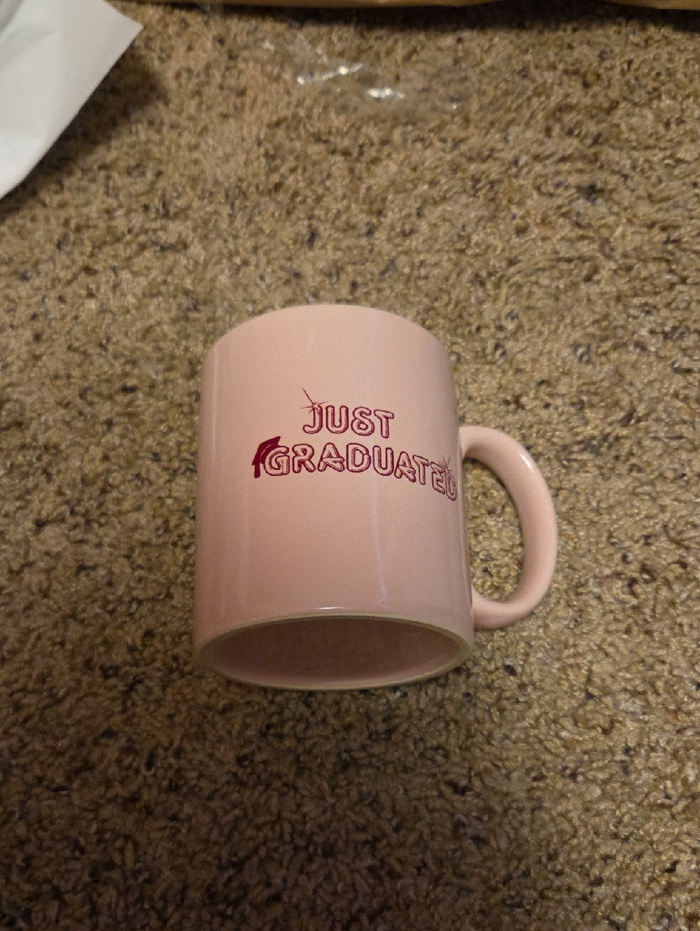 "Just Graduated" Pink Ceramic Mug - Celebration Gift